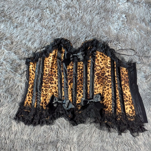 RARE Mystery House Leopard Corset Costume M/S EUC - Picture 9 of 11